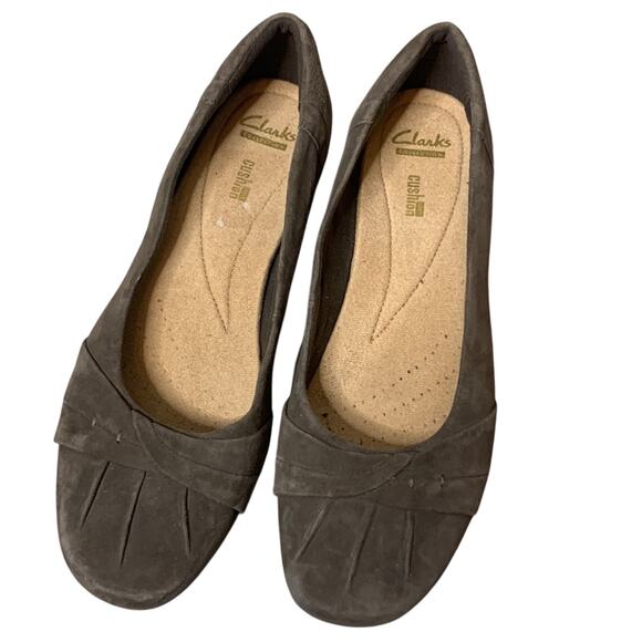 NEW Clark’s Blanche Fria flats taupe suede sz 10 - Picture 2 of 7